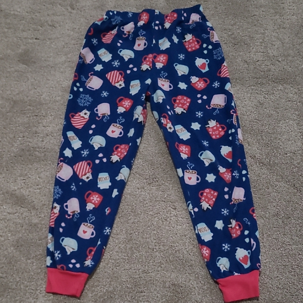 Cuddl Duds Blue Pajama Pants with Red and White Patterns